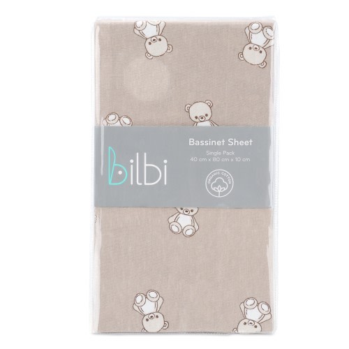 Bilbi Bassinet Fitted Sheet Teddy Bear