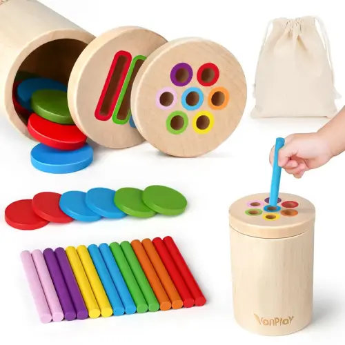 Joyreal Montessori Toys for 2 Year Old - Wooden Learning Color - TikTok Shop