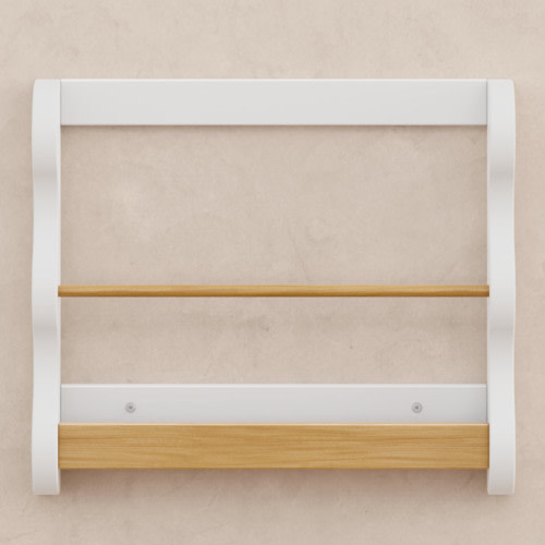 babyletto Lido Wave Book Rack - White/Honey