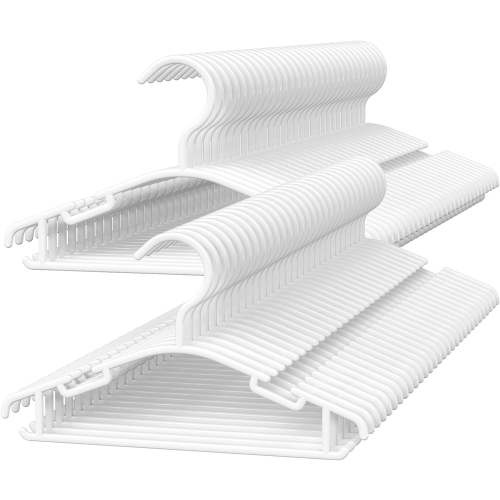 Baby Hangers, 60 Pack Baby Clothes Hangers for Closet Kids Plastic Hangers Toddler Infant Nursery Child Small Children (White)