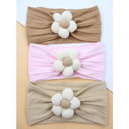 3 Pcs Flower Baby Headbands Baby Girls Nylon Headbands Soft Hairbands Baby Girl Hair Accessories For Newborn Infant Toddler Kids(Beige Pink Khaki) 3 Pcs Per Set | SHEIN USA