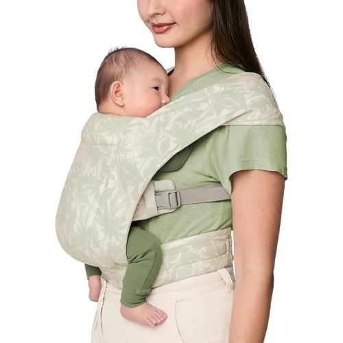 Ergobaby Embrace Baby Sling Carrier Newborn to Toddler - Breathable Baby Carriers for Summer - Sling Wrap Carrier with Hip Seat - Cozy Newborn Essentials (7-25 Pounds), Ponte Knit, Sage Meadows