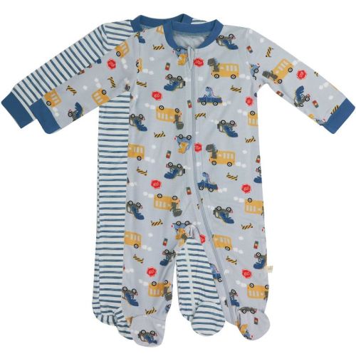 Milkberry Soft Rayon of Bamboo Pajamas Full Body Sleepwear for Infants Baby Boys Safari Beige Size 6-9 Months