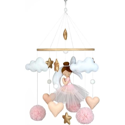 Ballerina Mobile for Baby Girl Ballerina Nursery Decor Boho Baby Mobile Pink Ballerina Crib Mobile Ballet Mobile Felt Hanging Mobile New Baby Girl Gift Ballerina Baby Shower Gift