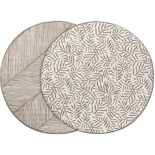 Toddlekind Organic Cotton Reversible Play Mat – 48" Handmade Blanket for Floor Activities, Tummy Time, Nursery Decor, and Family Comfort 0m+ Tan (Taupe)