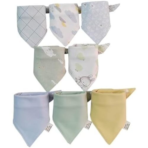 Halilo Baby Bibs 8 Pack Baby Bandana Drool Bibs For Boys And Girls 100% Cotton 8 Colors Set For Teething And Drooling