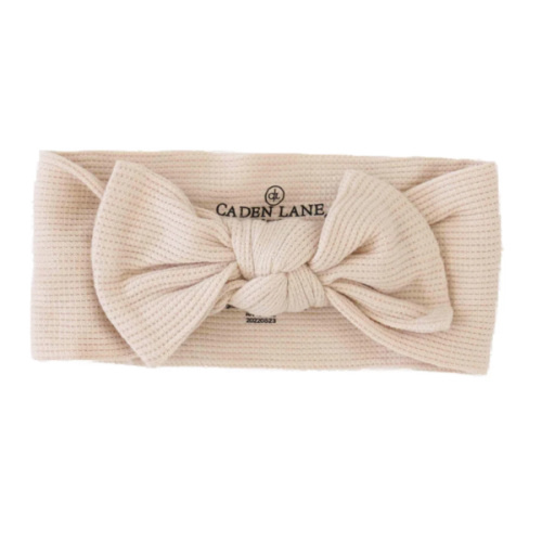 Oatmeal Waffle Bamboo Knit Large Bow Headwrap