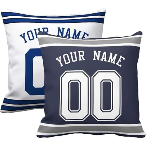 ANTKING Dallas Throw Pillow with Custom Name and Number Personalized Gift for Men Women Boys