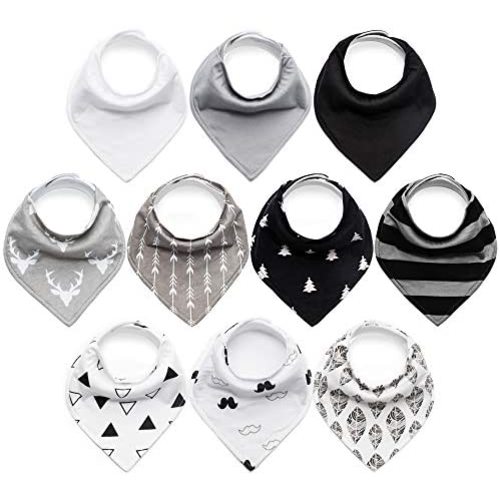 10-Pack Baby Bandana Bibs Upsimples Baby Boys Bibs for Drooling and Teething, Super Absorbent Bibs Baby Shower Gift - Dawn Set