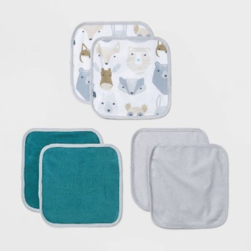 Baby Boys' 6pk Cub Washcloth Set - Cloud Island™ White