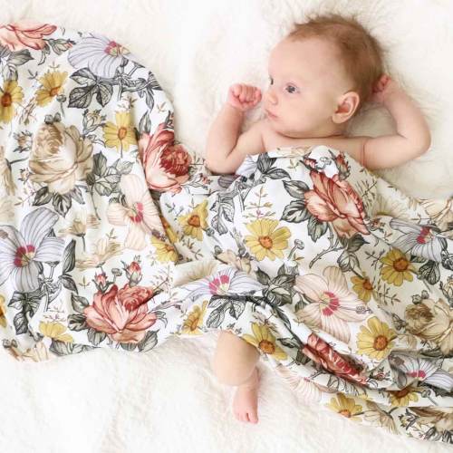 Peyton's Vintage Floral Oversized Swaddle Blanket