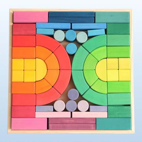 Large STAINED Romanesque Stacking Puzzles Building Blocks