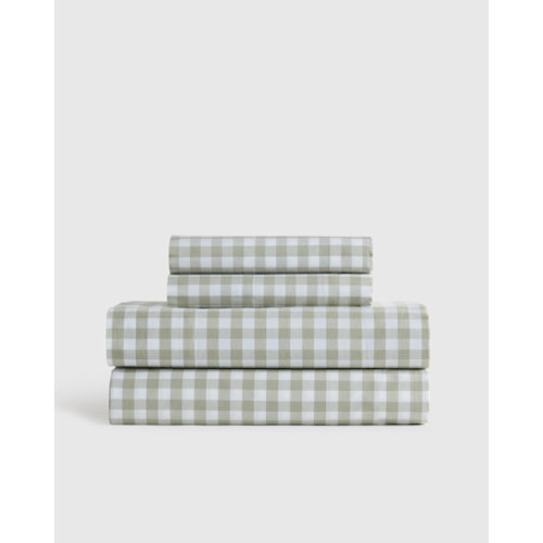 Organic Crisp Percale Sheet Set - Pattern: Willowleaf Gingham (twin)