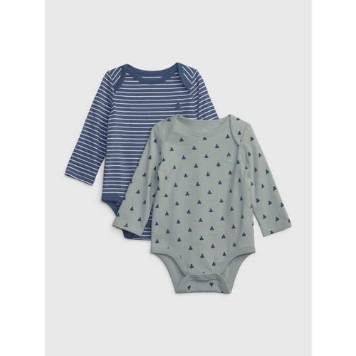 Baby First Favorites Bodysuit (2-Pack) in frothy aqua blue, size: Up To 7lb