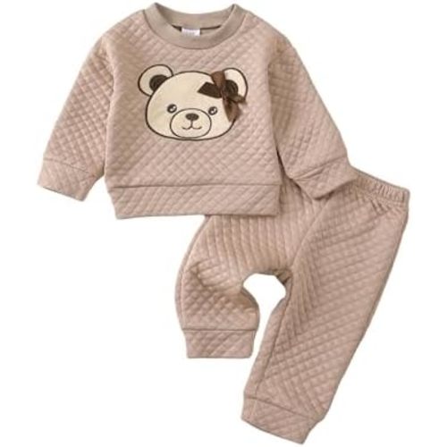 Kucnuzki Baby Toddler Girl Clothes Long Sleeve Crewneck Sweatshirt Tops Sweatpant Sweatsuit Baby Girl Fall Winter Outfit