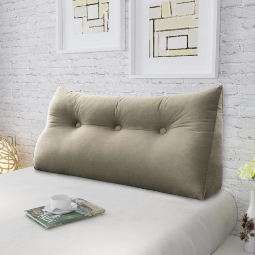 WOWMAX Sit-up Back Comfort Velvet Headboard Wedge Reading Pillow Triangular Backrest Back Support & Reviews | Wayfair