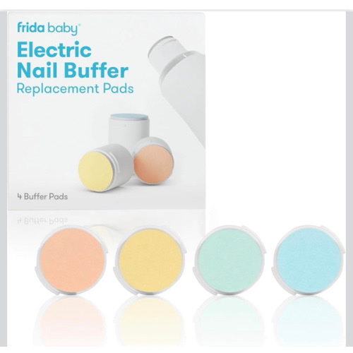Frida Baby Electric Nail Buffer Replacement Pads | Safe + Easy Grooming, Trimming, and Nail Filing for Newborn, Toddler, or Children's Fingernails and toenails, 4 Buffer Pads