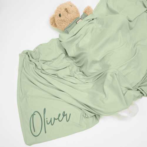 Personalized Baby Swaddle Blanket Embroidery Baby Bamboo-derived Rayon Swaddle, Custom Receiving Blanket personalized baby gift, Baby Shower