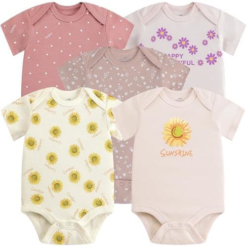 MEYSAHO Baby Newborn Layette 10-Piece Set Cotton Bodysuits Short Sleeve Pants Sets Rainbow Stars Printed for Baby Boys Girls Clothes Unisex Baby Gift Sets for 0 3 Months