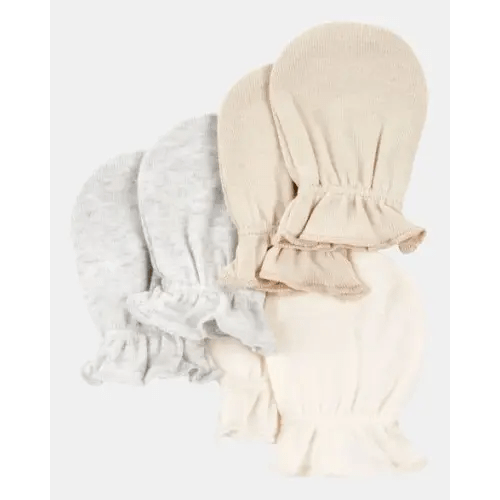 Baby 3-Pack Mitts - Ivory/Heather | Carter's
