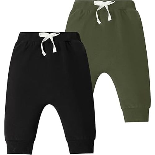 2-Pack Baby Boy Pant Toddler Jogger Pants Toddler Boy Sweatpants Casual Basic Infant Newborn Leggings