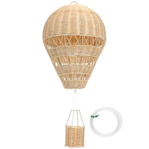 Alipis Natural Rattan Woven Hot Air Balloon Decor Delicate Kids Room Rattan Craft