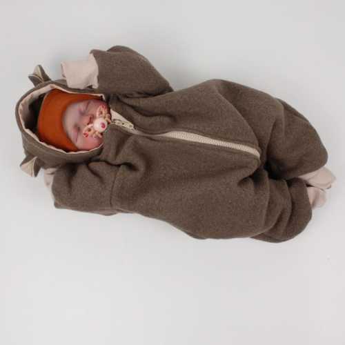 Embroidered 100% Wool Baby Overall – Lined, Stylish Winter Romper for baby (Unisex)