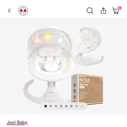 Jool Baby Nova Motorized Infant Baby Swing - Gray
