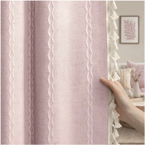 Pink Boho Curtain panels