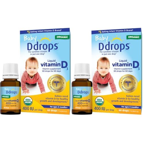 Ddrops Baby 400 IU, Vitamin D, 60 Drops 1.7mL (0.06 Fl. Oz (Pack of 2))
