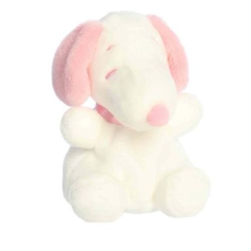 Aurora Mini Snoopy Palm Pals Peanuts Adorable Stuffed Animal Pink & White 5"