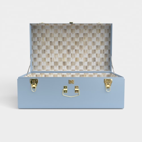 Grand Trunk - Light Blue - Mocha Check / Embroidery