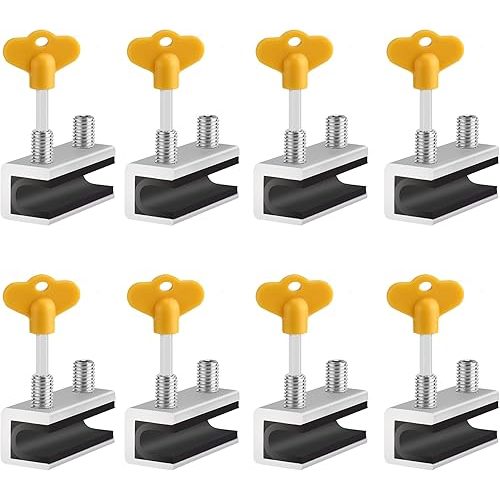 Window Locks, 8 Sets Sliding Security Window Lock with Key for Vertical & Horizontal Sliding Windows & Sliding Doors, Adjustable Window Locks Security Window Stoppers for Patio Bedroom Home and Office