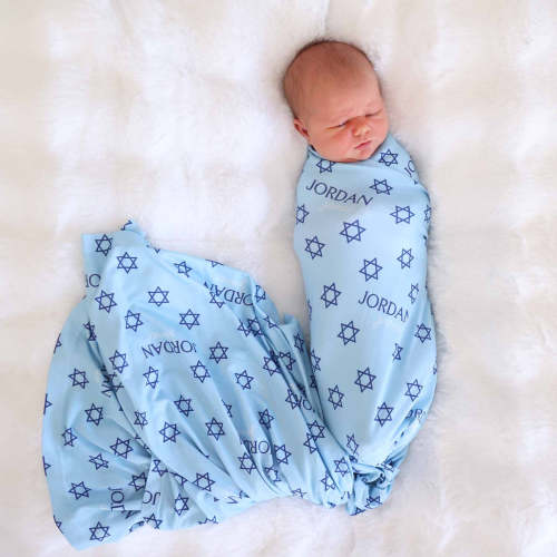 Shalom Snuggles Personalized Swaddle Blanket