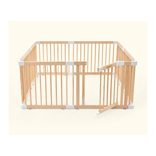 HARPPA Grovi Wooden Baby Gate Playpen | Non-Toxic Foldable DIY Adjustable Play Yard for Infants & Toddlers – Natural Finish Baby Fence for Small & Large Spaces