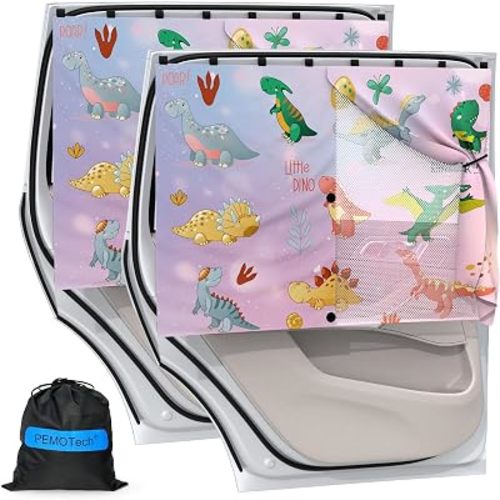 Car Window ShadesCar Window Shades, [Upgraded] 8 Strong Magnets Magnetic Side Window Sun Shade [2 Pack] - Dual Layer UV Ray Protection Car Sunshade for Baby, Kids & Pets.Construction Vehicle Cartoon