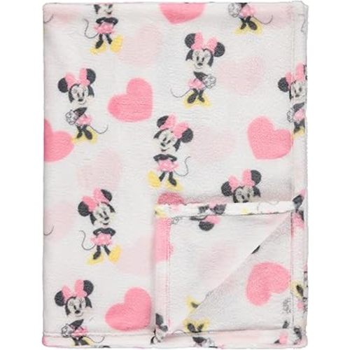 Disney Characters Flannel Fleece Baby Blanket - Soft & Cozy 30x40 Inches, Featuring Mickey Mouse, Minnie Mouse, Winnie The Pooh, and Dumbo