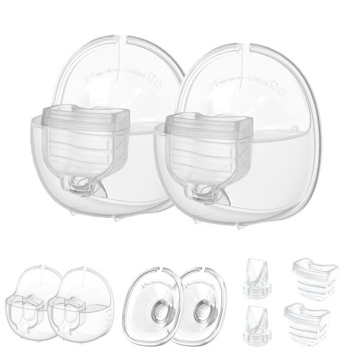 2 Set Full Milk Collector Cup Flange 24mm Compatible with S18/S21/S23 Breast Pump Replacement Accessories,Extra Duckbill Valve&Diaphragm