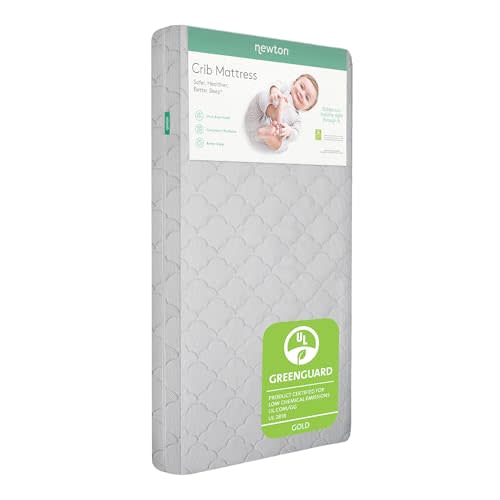 Newton Baby Crib Mattress & Toddler Bed, Breathable & Washable - Grey | Baby Crib Mattress, Breathable, Washable Core & Cover, All-Stages, 5.5" Thick, Reduces Suffocation Risk, GREENGUARD Gold