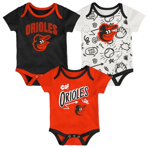 Infant & Newborn Baltimore Orioles Outerstuff All Day Play Three-Piece Bodysuit Set