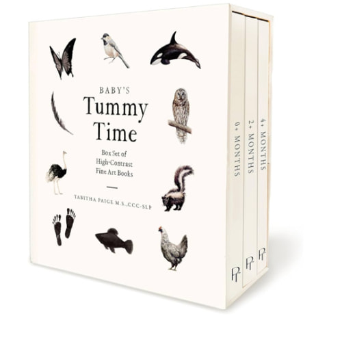 Baby's Tummy Time Book Box Set: A 3-Book Box Set of High-Contrast Art for Visual Stimulation at Tummy Time (Tabitha Paige Children's Book Series)