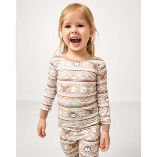 Frosty Fair Isle Two-Piece Pajama Set | Little Sleepies