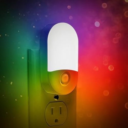 LOHAS Night Light for Kids [2 Pack], 8-Color Changing Night Lights Plug into Wall, RGB LED Nightlights, Nightlight with Light Sensor, Cute Night Light for Bathroom Decor, Children Room, Kids Gift