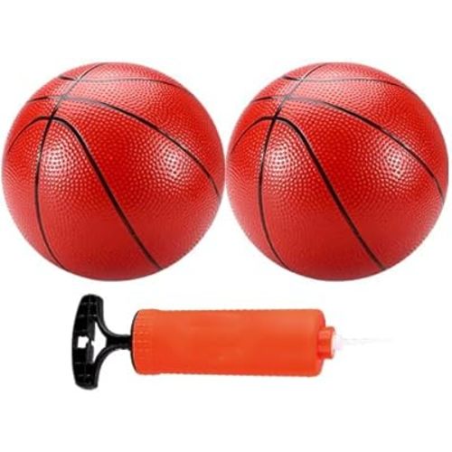 Mini Basketballs Orange 2 Pack 5" Set with Pump Needle Durable Material for Mini Hoop 3+ Years Toddlers Kids Teenagers for Pool Indoors Outdoors