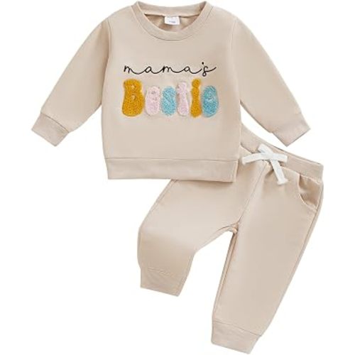 Kupretty Baby Girl Clothes Mama's Bestie Sweatshirt Joggers Set