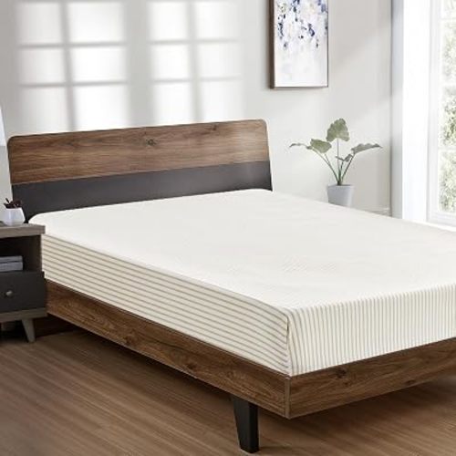 FreshCulture Full Fitted Sheet - Hotel Quality Fitted Sheet - Ultra Soft & Breathable - Brushed Microfiber - Deep Pocket - Cooling Fitted Sheets for Full Size Bed (Stripe Beige)