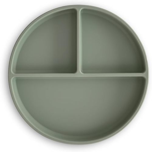 mushie Silicone Suction Plate | BPA-Free Non-Slip Design (Dried Thyme)