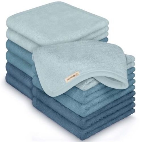 KeaBabies Deluxe Baby Washcloths, 10x10 Organic and Soft Baby Wash Cloth, Baby Bath Towel, Face Cloths (Depths)