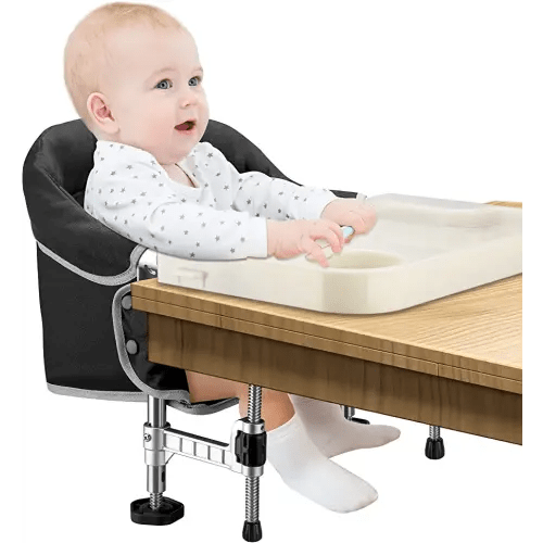 Hook on Chair with Removable Dining Tray, Portable Clip on High Chair Use at Most Tables, Fast Table Chair with Carry Bag, Travel Feeding Seat for Baby & Toddlers
