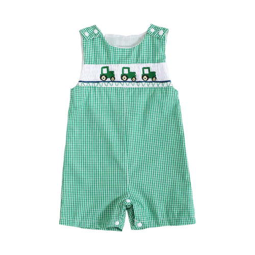 yocbz Baby Boy Romper Newborn Baby Boys Sleeveless Seersucker Romper One Piece Straps Overalls Striped Jumpsuit Summer Smocked Clothes Light Green,12-18 Months